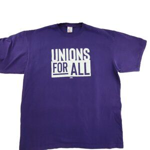 VTG SIEU Stronger Together Unions For All T Shirt 3XL Purple Windjammer USA Made